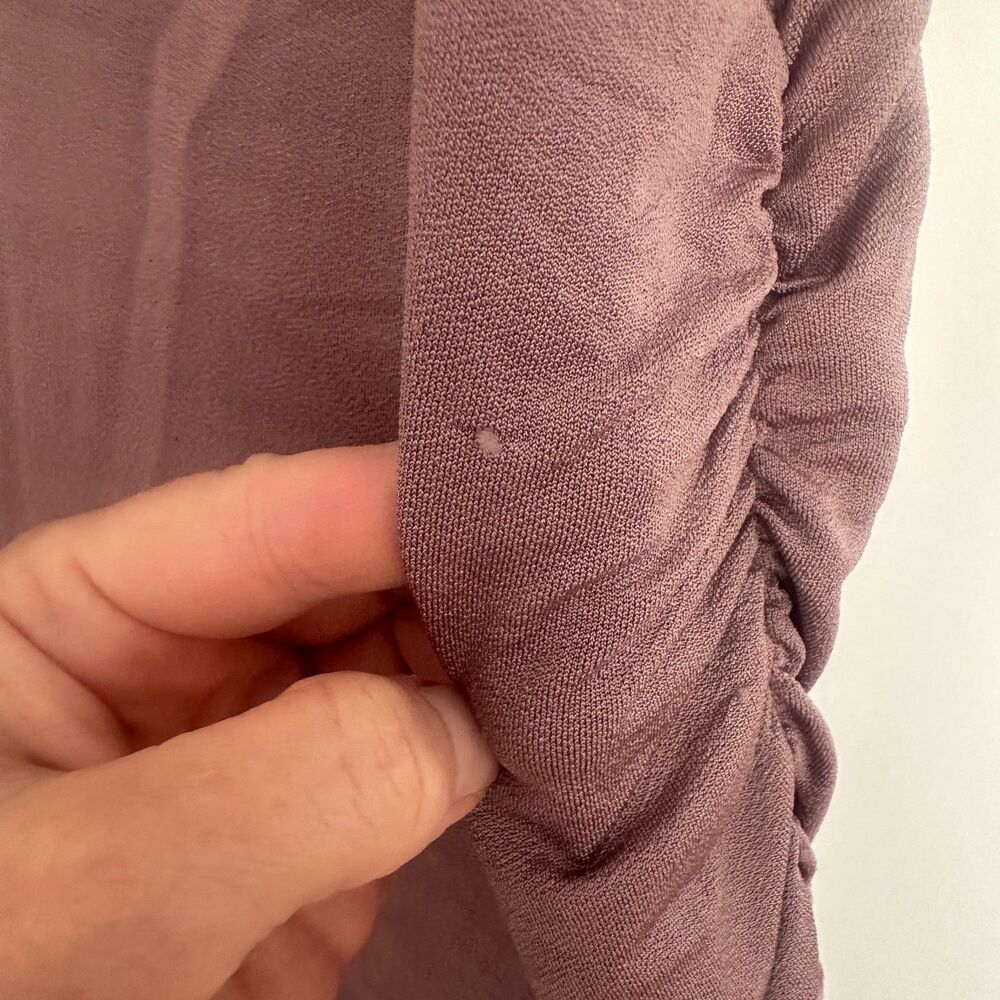 Anthropologie One Shoulder Ruched Midi Dress Purple Mauve XL NWT - Picture 5 of 10